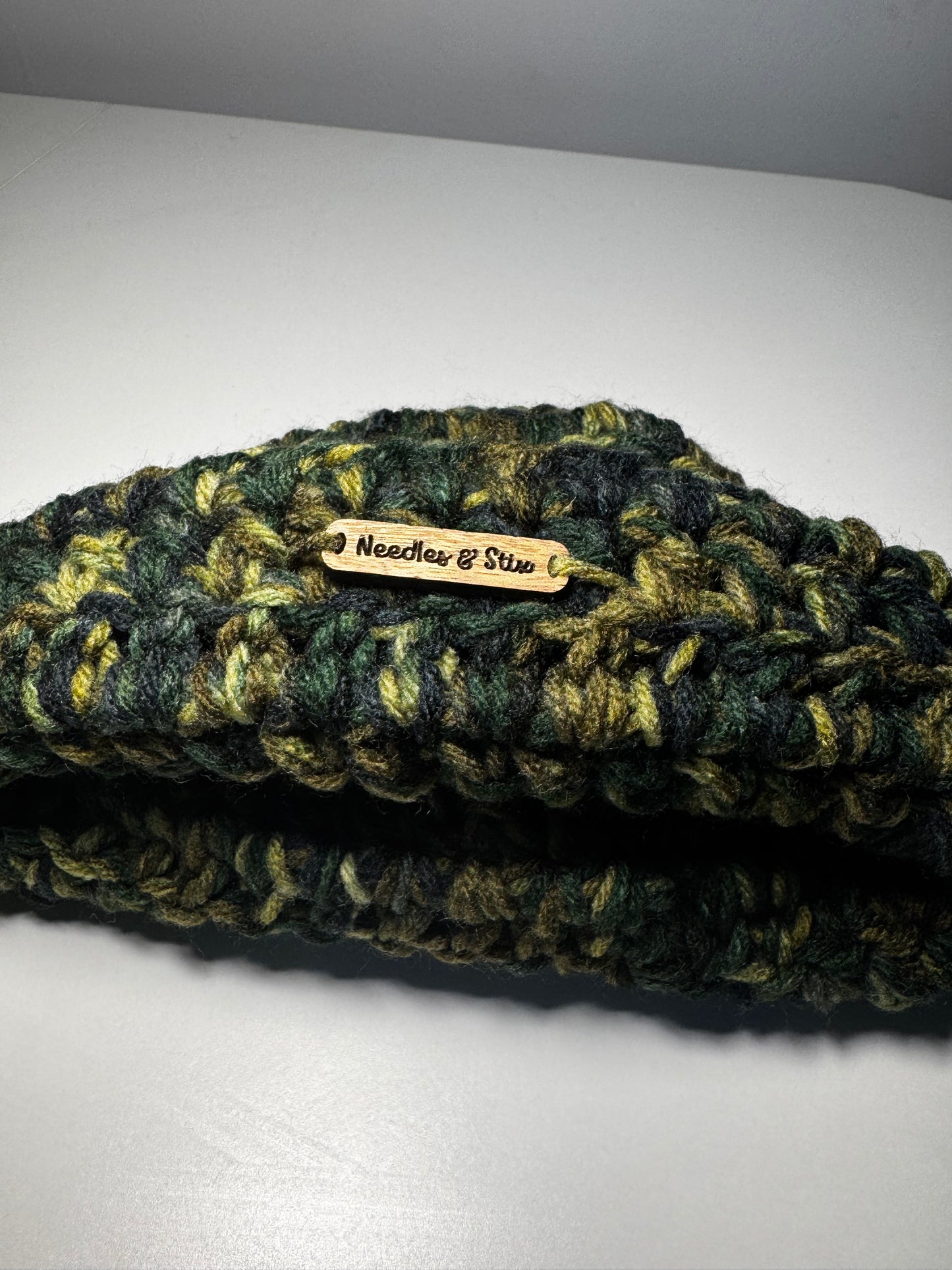 Camo Shortie Crochet Beanie