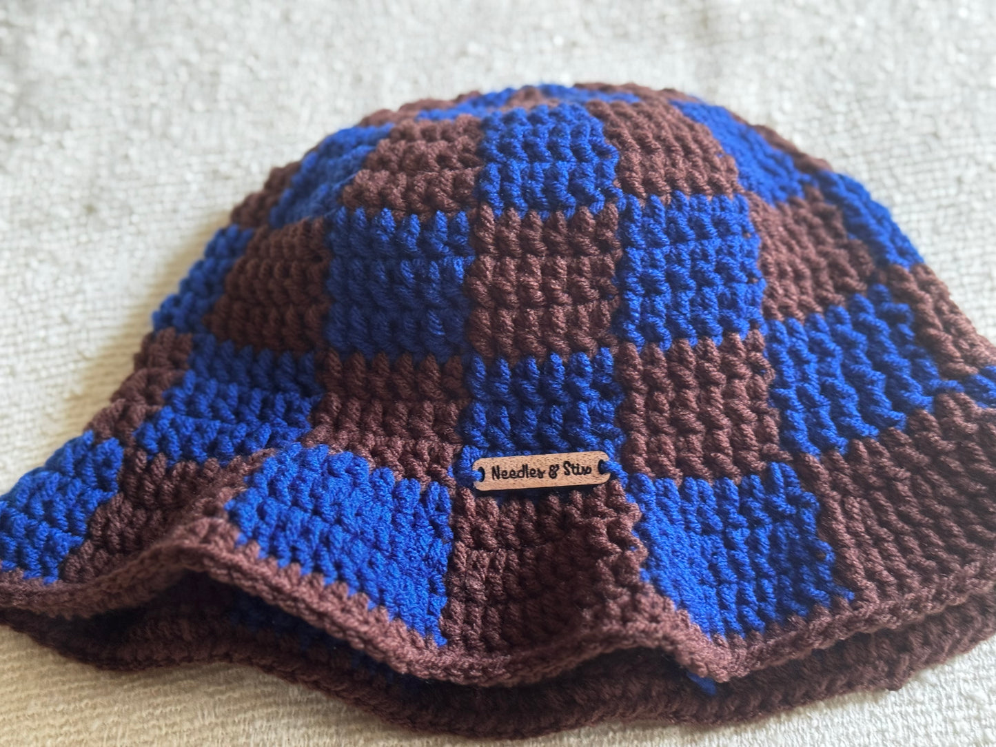 Blueberry Checkered Bucket Hat