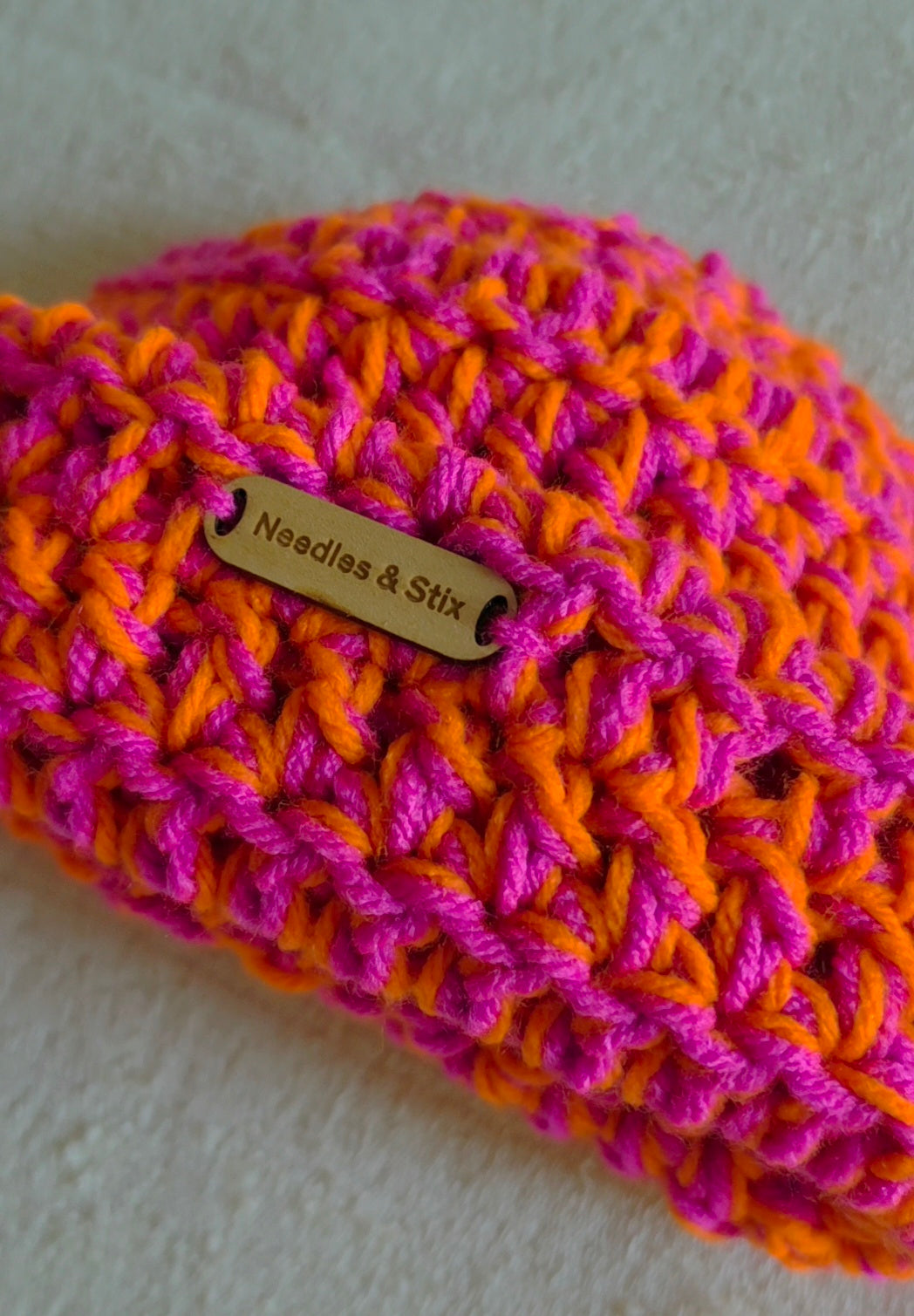 Berry Punch Crochet Shortie Beanie