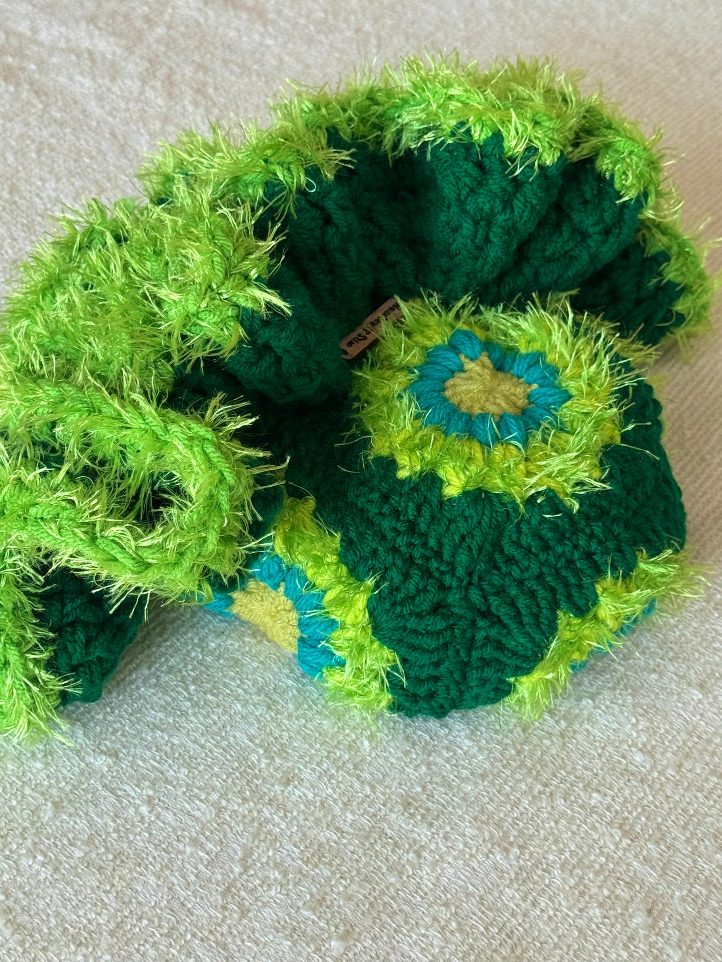 Green With Envy Crochet Big Ruffle Hat