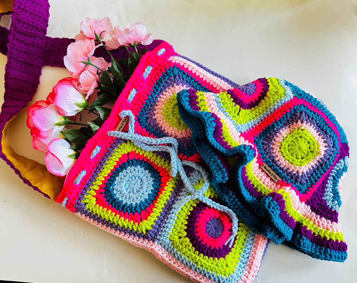Spiraling Out of Control crochet boho bag