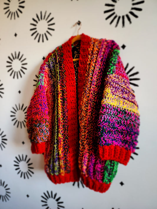 Multicolored crochet cardigan
