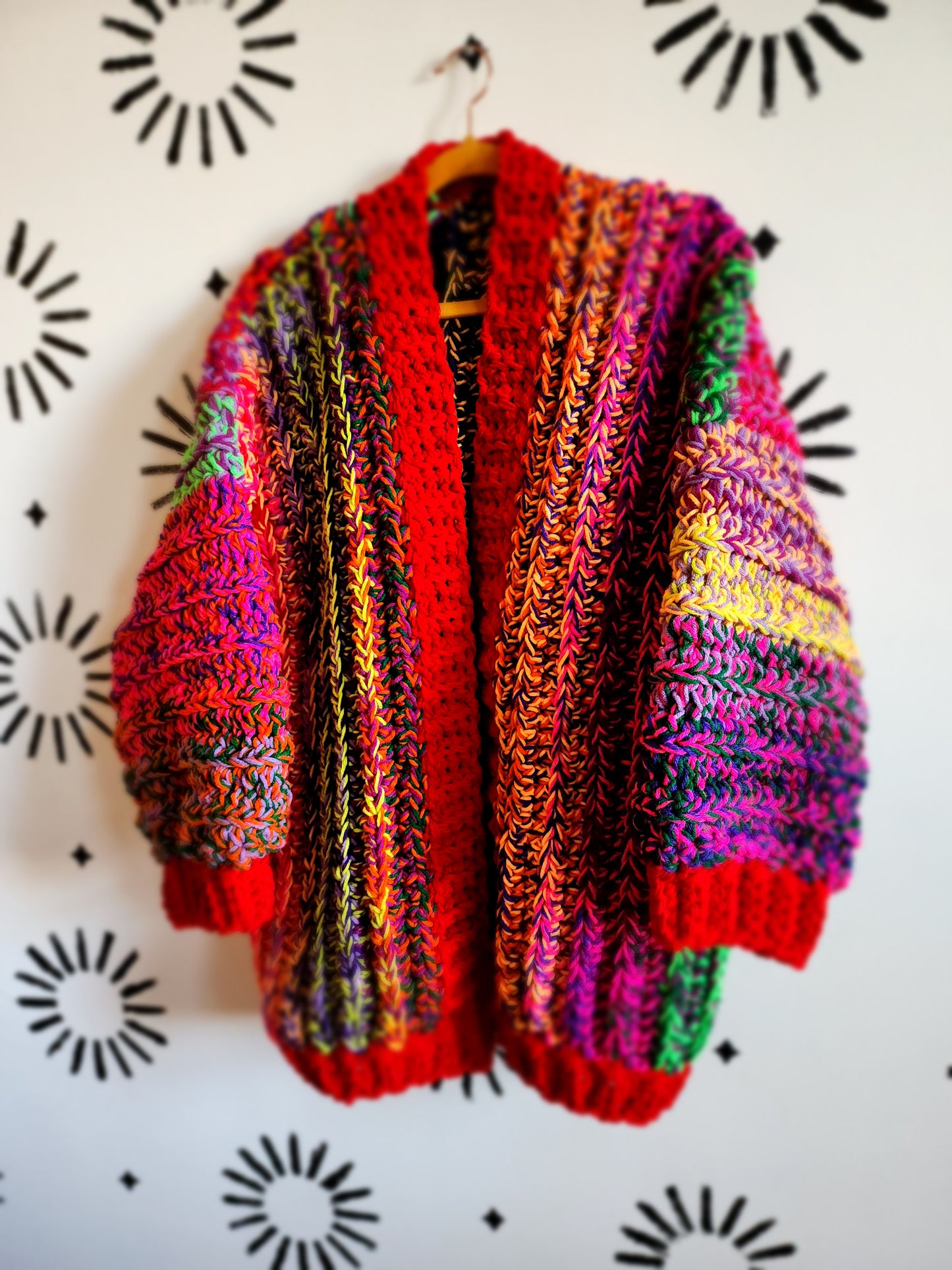 Multicolored crochet cardigan