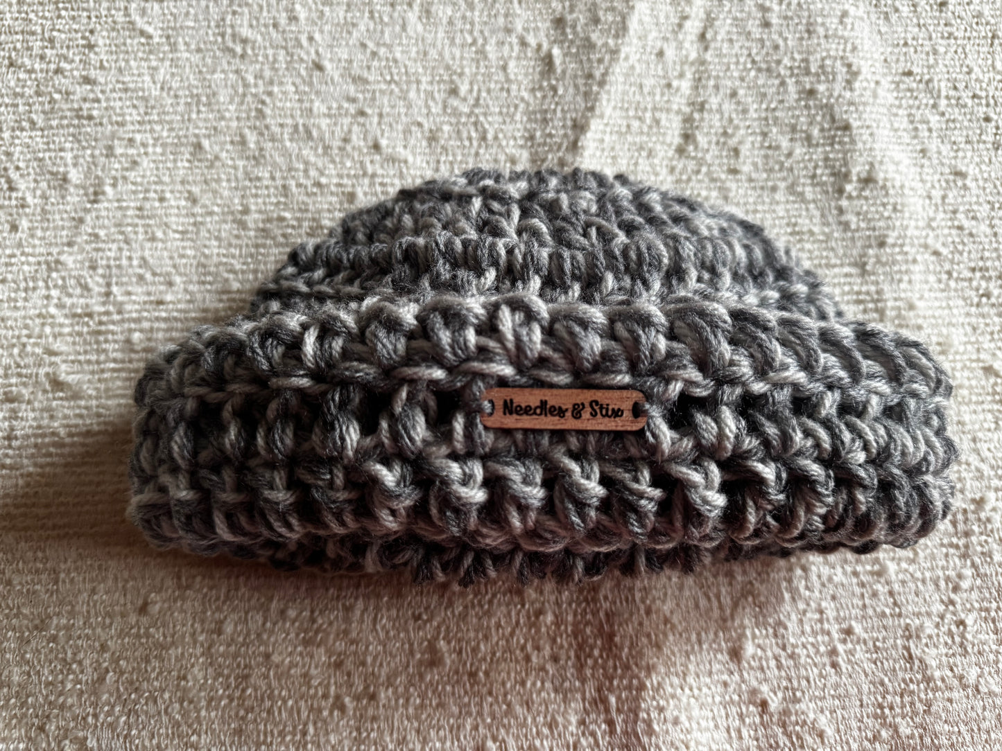 Gray Twice Crochet Beanie