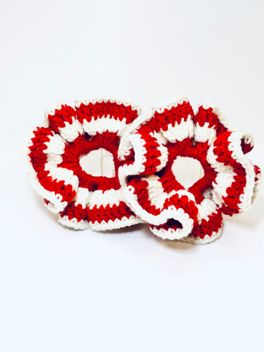 Candy Cane Crochet Scrunchie