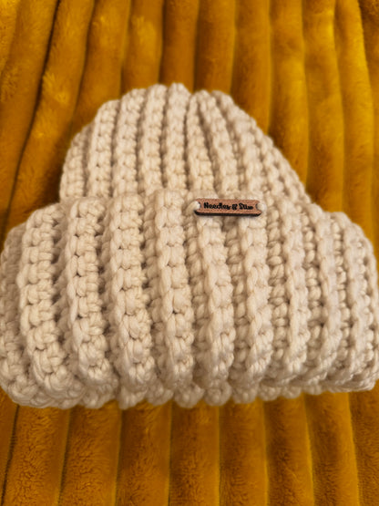 Eggnog Dramatic Double Fold Beanie