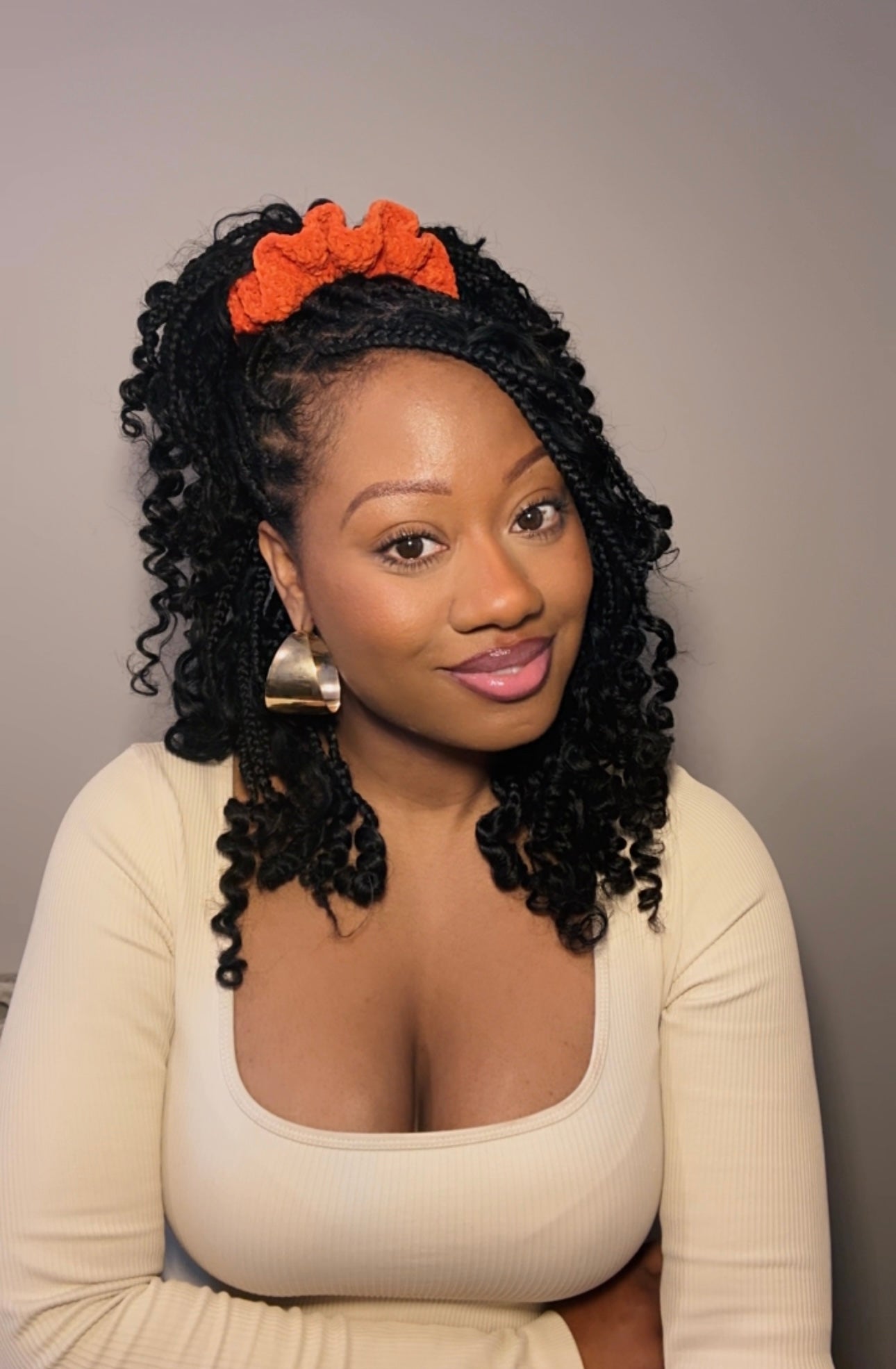 Pumpkin Crochet Scrunchie