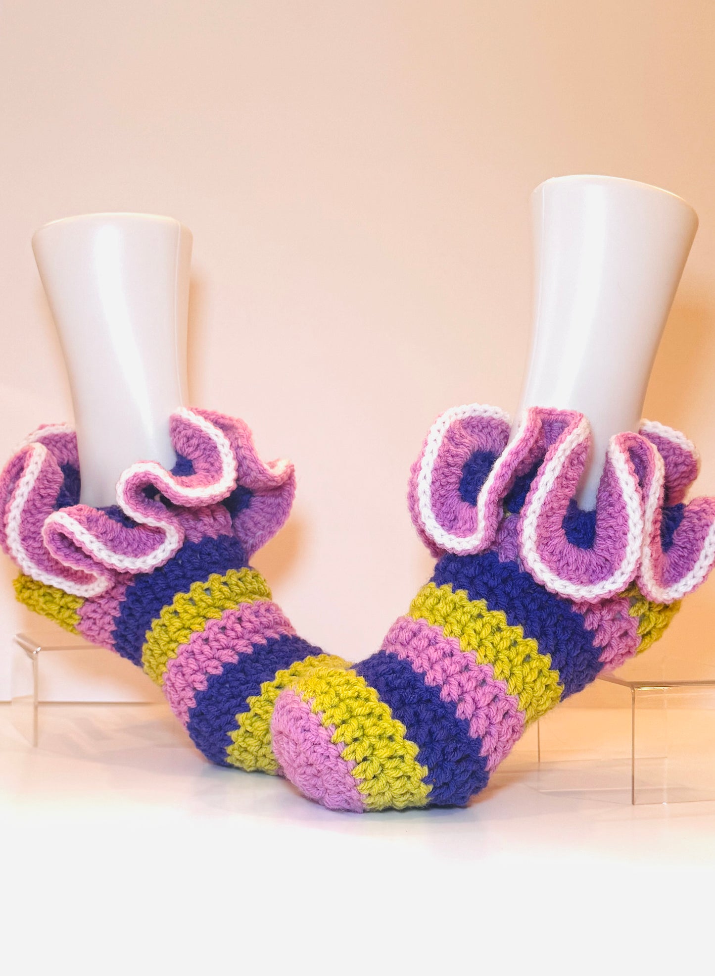 Ruffle Me Up Crochet Cozy Socks