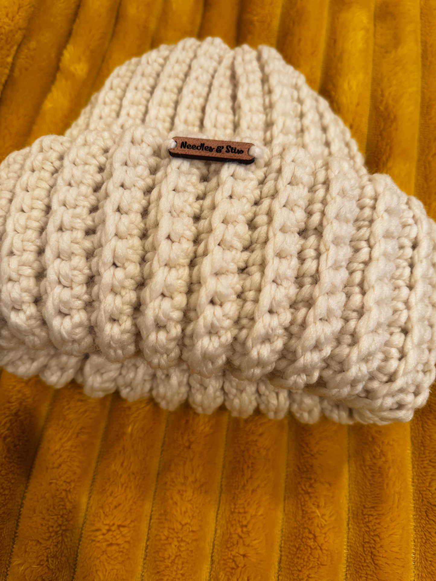 Eggnog Dramatic Double Fold Beanie