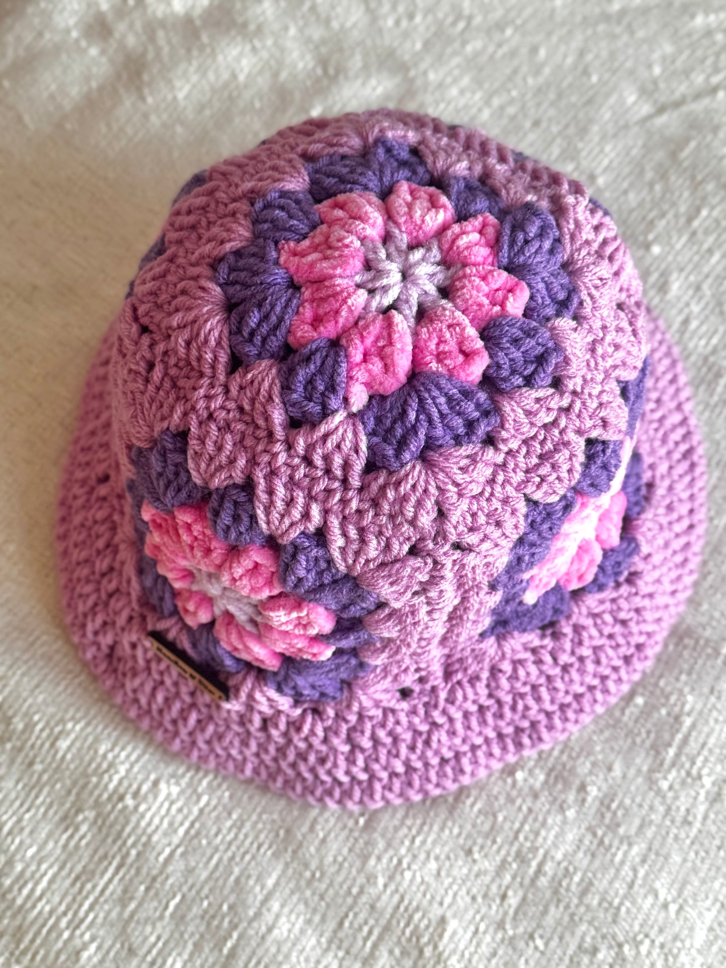 Pink Daisy Crochet Bucket Hat