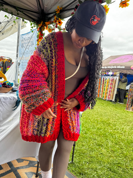 Multicolored Crochet Cardigan