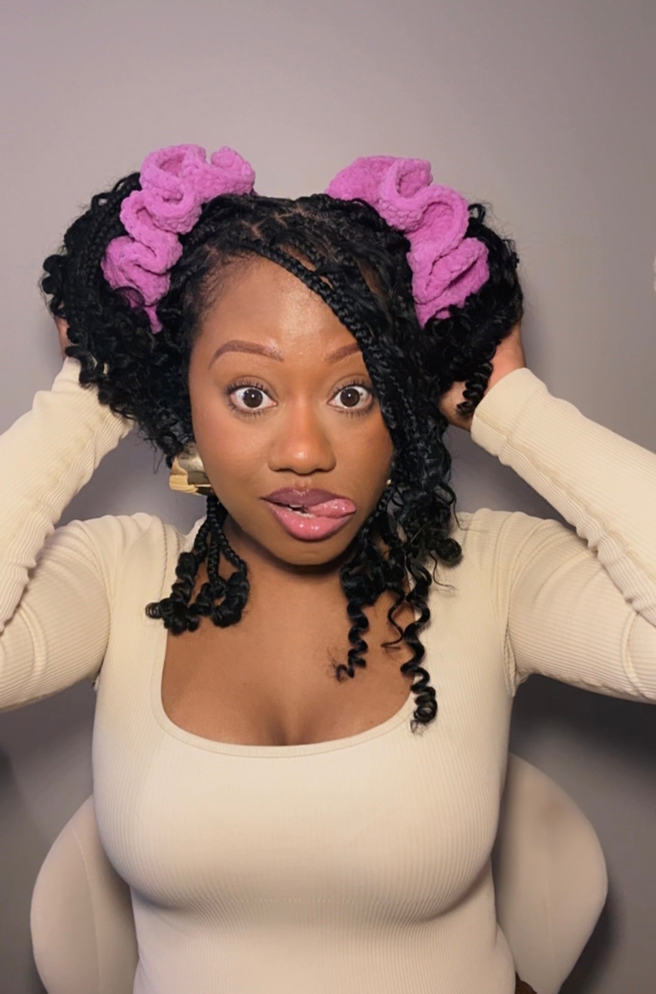 Orchid Crochet Scrunchie