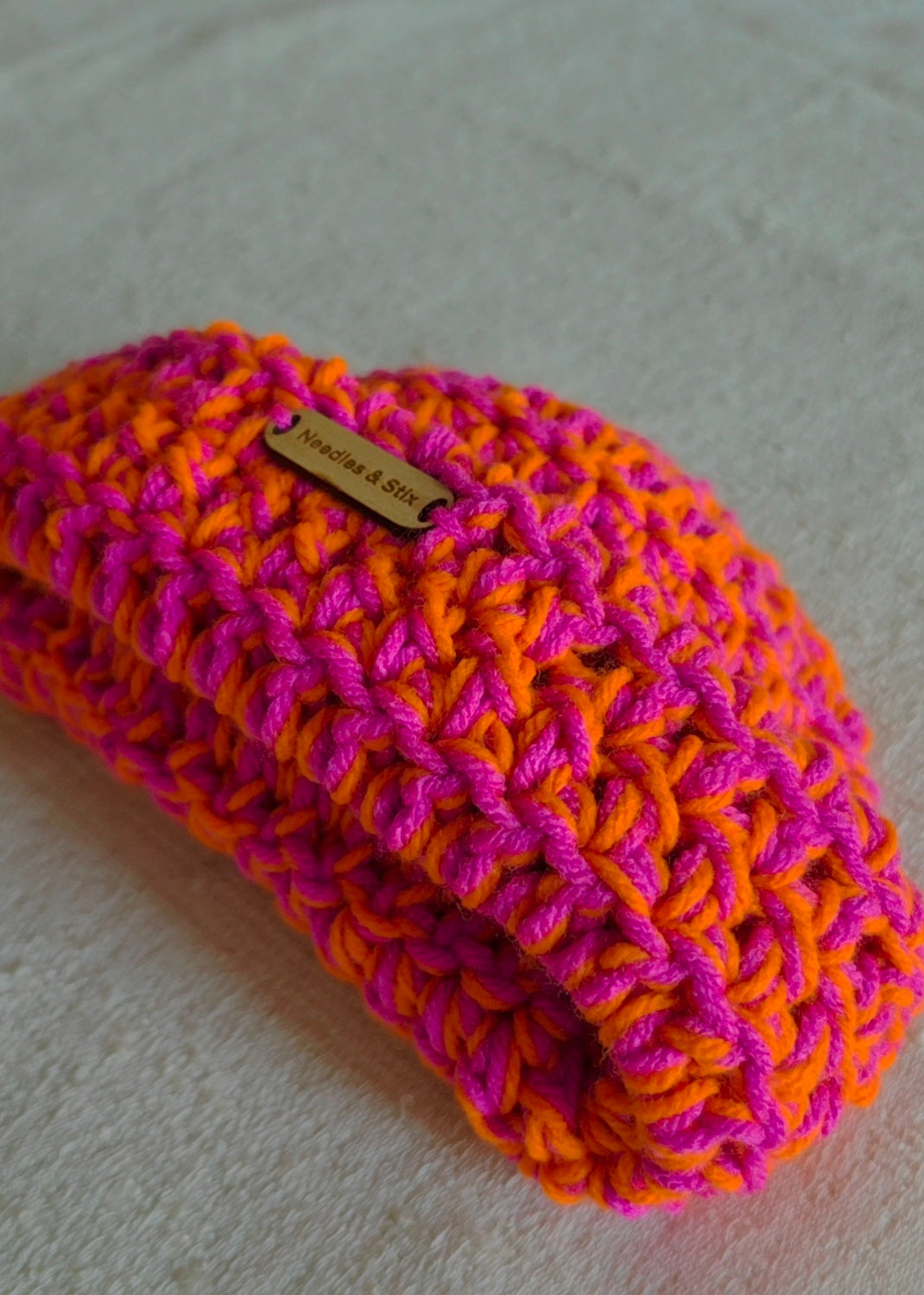 Berry Punch Crochet Shortie Beanie