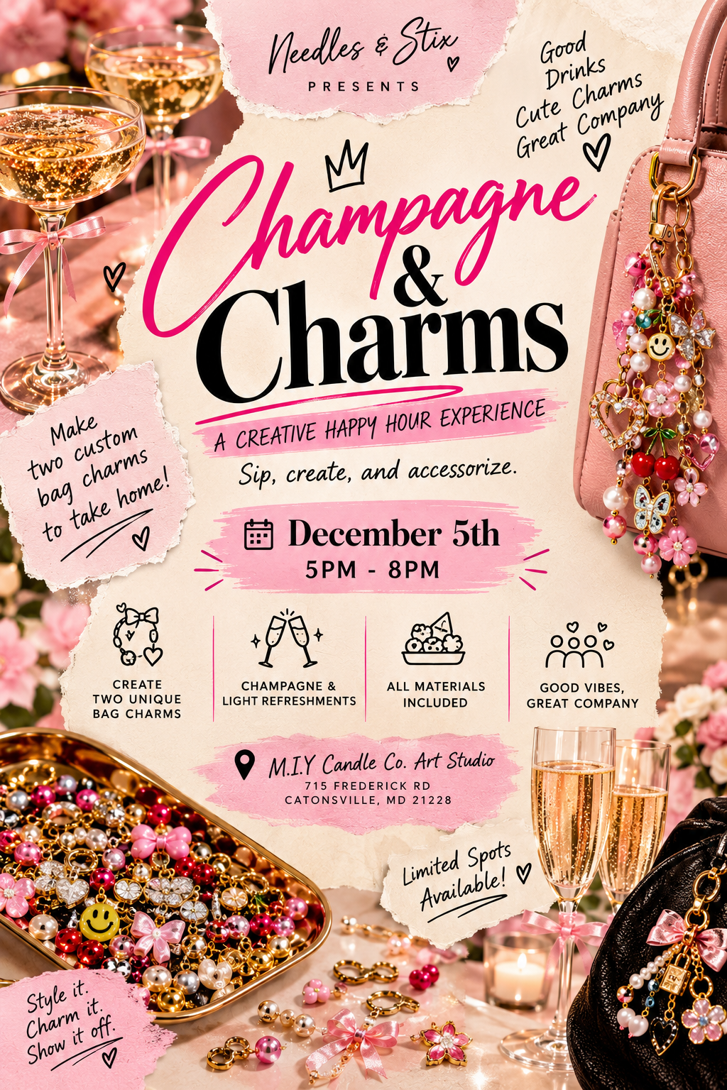 Champagne & Charms: A Creative Happy Hour