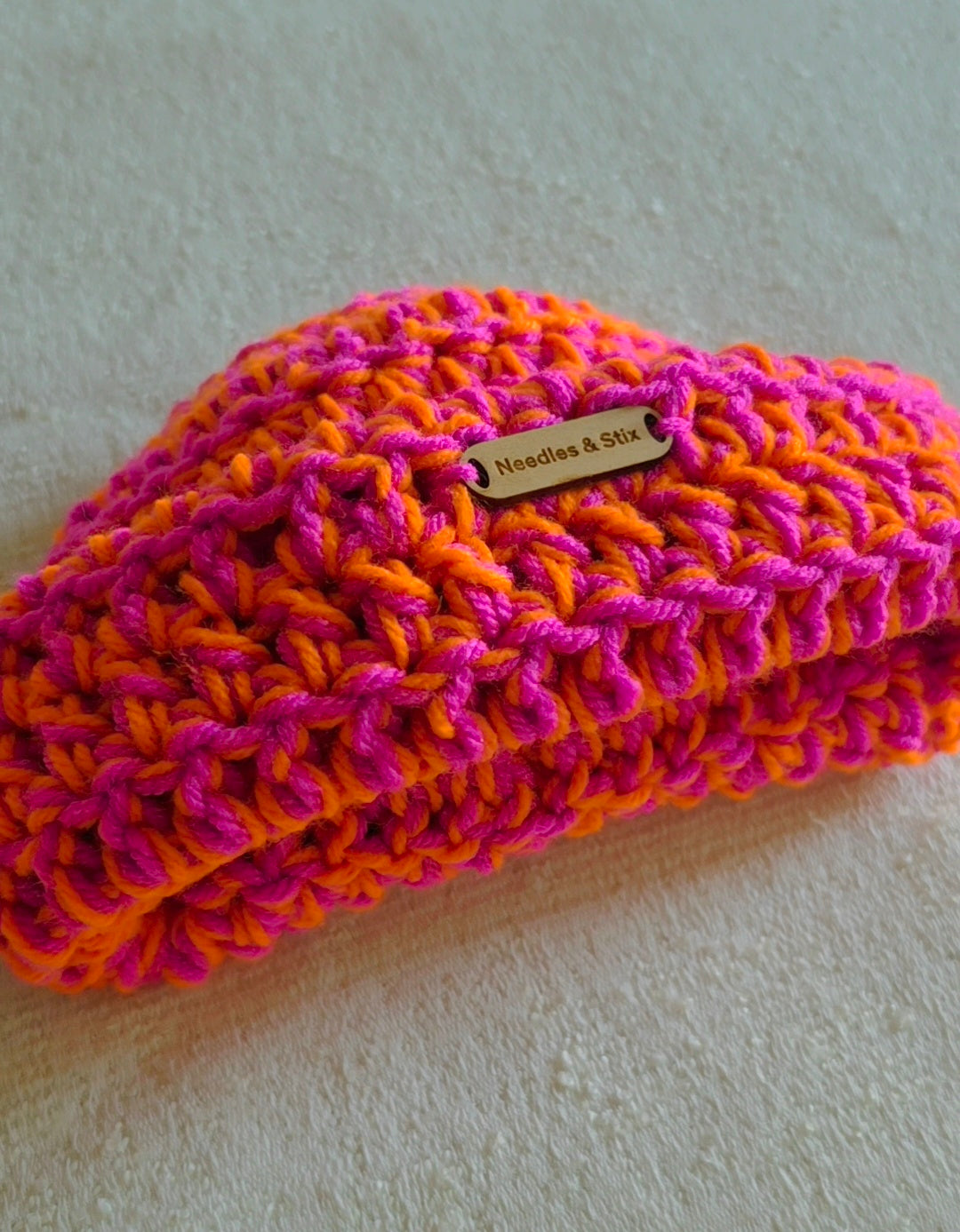 Berry Punch Crochet Shortie Beanie